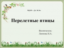 Презентация Перелетные птицы (для детей старшего дошкольного возраста)