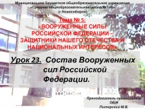 Презентация по ОБЖ (10 класс) тема Состав ВС РФ