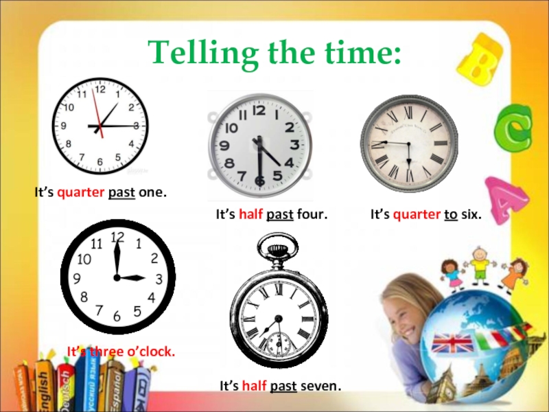 It s time o clock. Время на английском half past. Telling the time half Quarter. Telling the time презентация. Telling the time Clock.