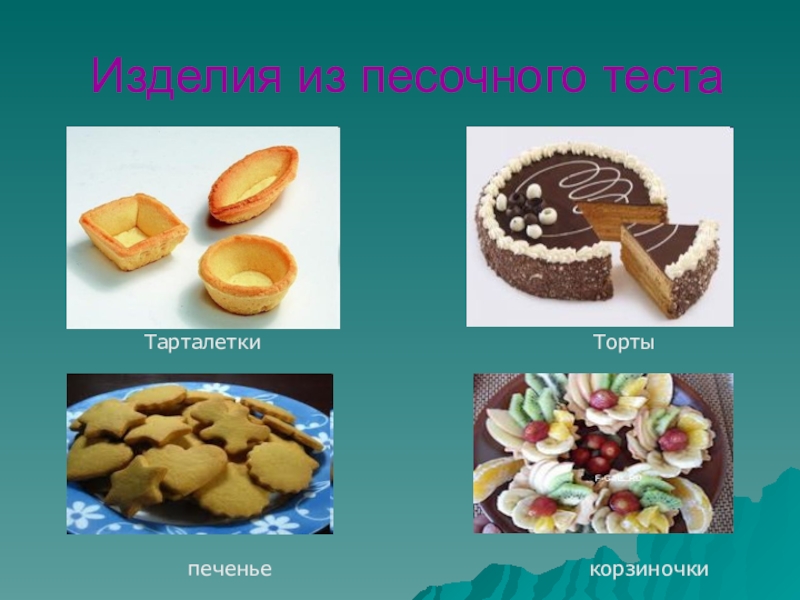 Рецепт кондитерского изделия из песочного теста