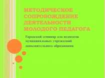 Презентация к семинару Методическое сопровождение деятельности начинающего педагога