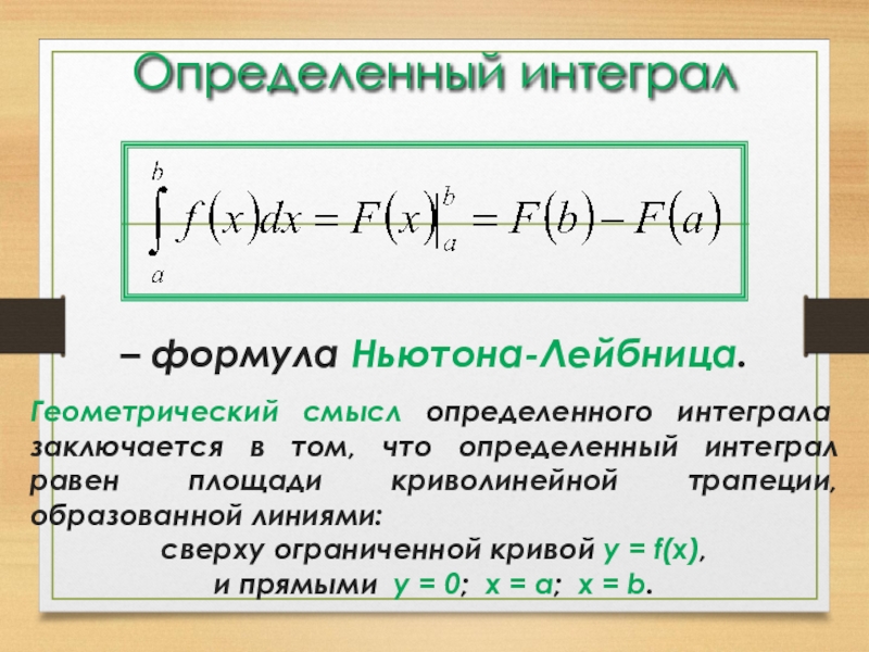 Формула определенного интеграла. Определённый интеграл формула формула. Определенный интеграл формула. Определенный интеграл формула Ньютона Лейбница. Определённый Интергалл.