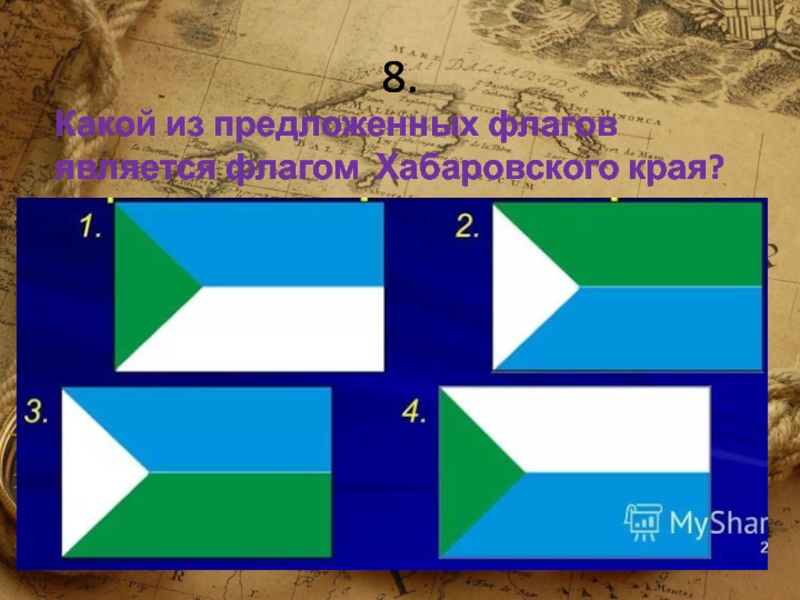 8.Какой из предложенных флагов является флагом Хабаровского края?