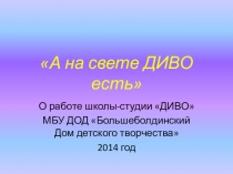 Презентация объединения  А на свете ДИВО есть