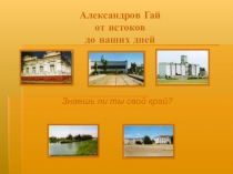 Презентация  Александров-Гай от истоков до наших дней