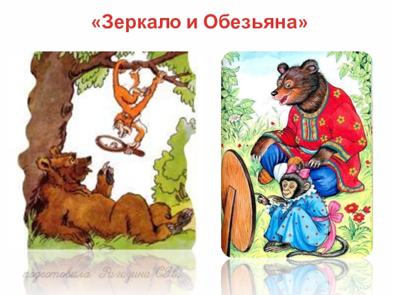 Зеркало и обезьяна рисунок