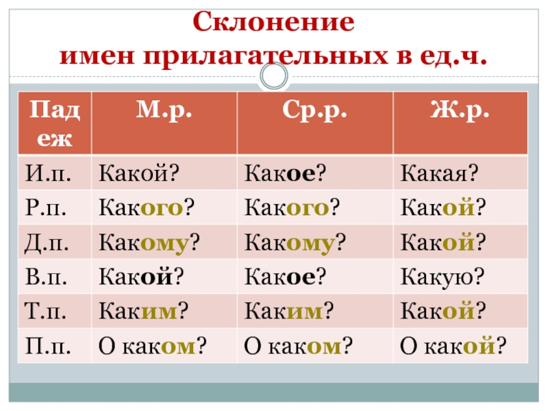 Презентация 4 класс склонение имен прилагательных женского рода в единственном числе