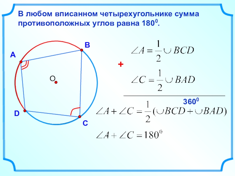 Презентация по геометрии 8 класс описанная окружность