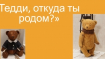 Презентация к ИССЛЕДОВАТЕЛЬСКОЙ РАБОТЕ ПО АНГЛИЙСКОМУ ЯЗЫКУ Тедди, откуда ты родом?