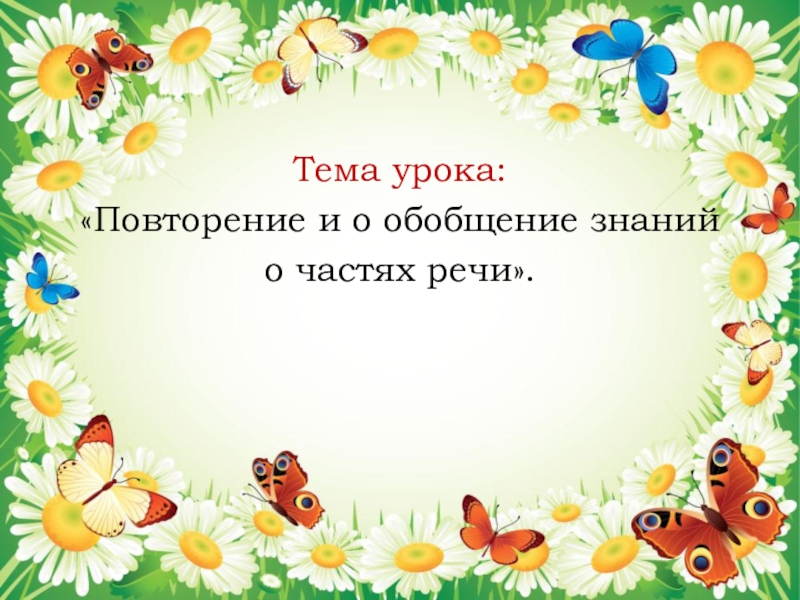 Обобщение по русскому языку 3 класс презентация