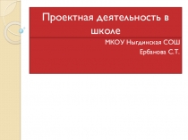 Презентация Проектная деятельность в школе
