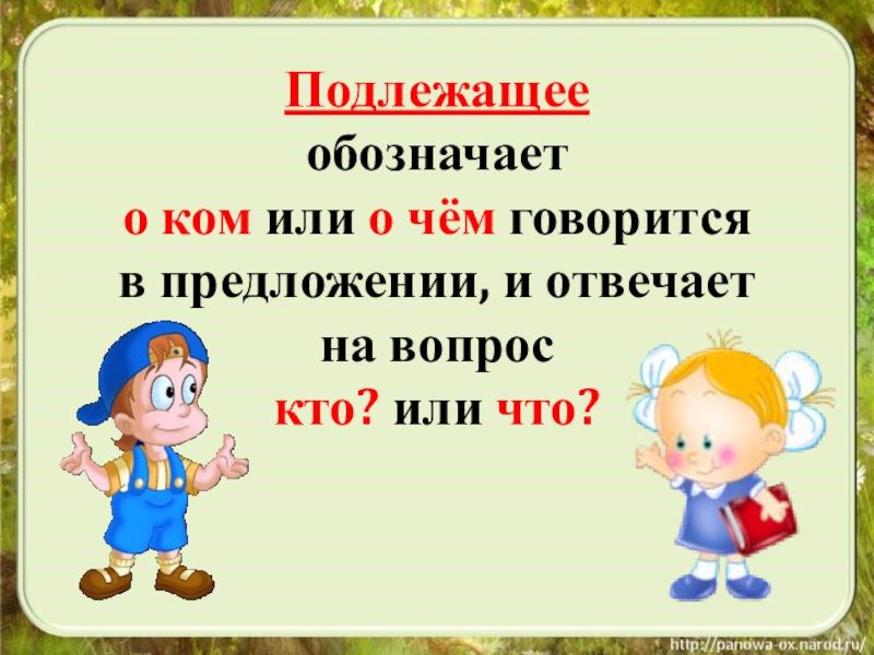 Презентация по русскому языку 2 класс главные члены предложения