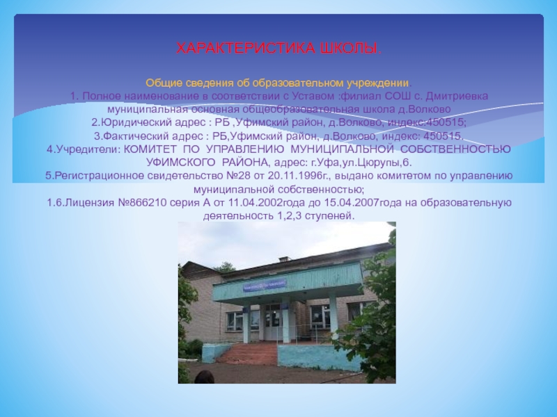 Полное наименование школы. Волково школа. Полное название школы. Характеристика со школы. Средняя школа охарактеризовать основные.