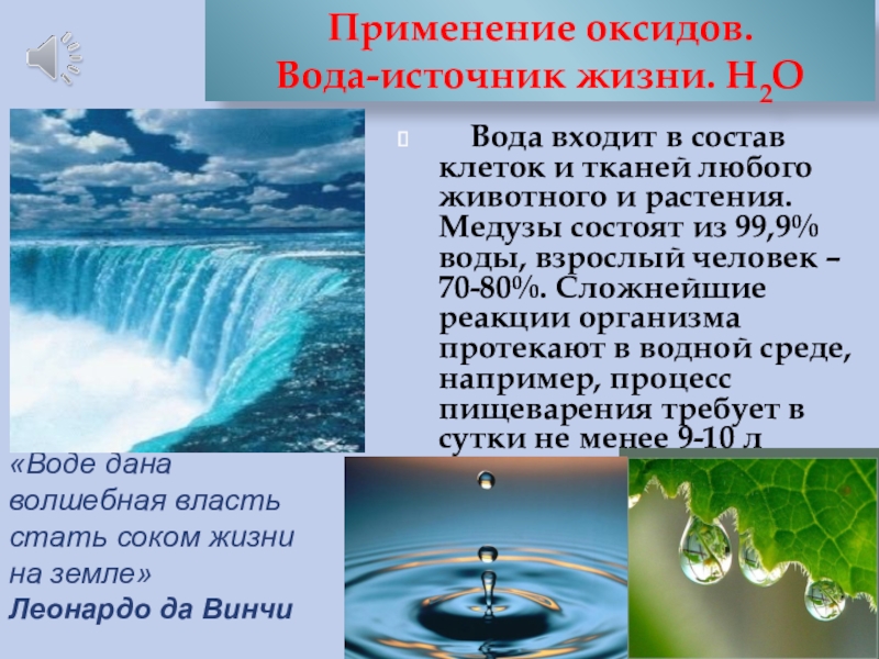 Человек и вода презентация 8 класс