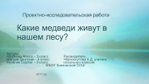 Проектно-исследовательская работа Какие медведи живут в нашем лесу?