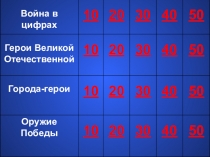 Своя игра на тему Великая Отечественная война