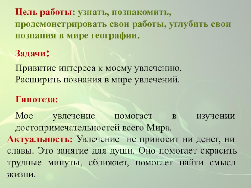 Проект по обществознанию 6 класс на тему мои увлечения