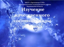 Презентация по географии Изучение качественного состояния воды родника