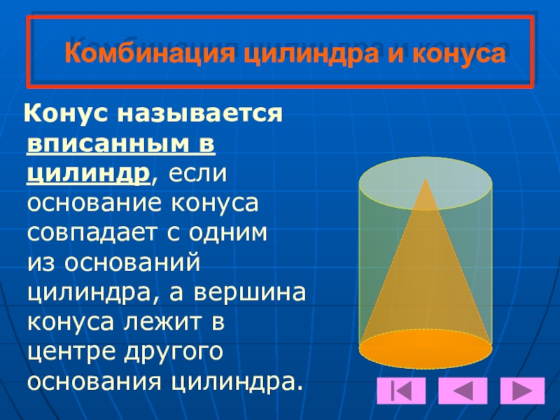 Комбинация цилиндр. Конус и цилиндр совпадают. Цилиндр называется вписанным в конус,. Конус с вершиной в цилиндре. Комбинации цилиндра и сферы презентация.