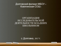 Презентация ОРГАНИЗАЦИЯ ИССЛЕДОВАТЕЛЬСКОЙ ДЕЯТЕЛЬНОСТИ МЛАДШИХ ШКОЛЬНИКОВ