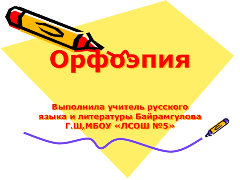 Презентация Презентация по русскому языку на тему: Орфоэпия