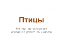 Словарная работа на уроках русского языка во 2 классе. Птицы