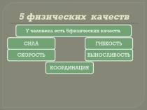 Презентация по физической культуре Физические качества человека(5 класс)