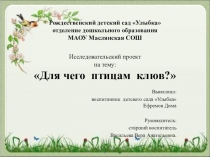 Презентация для чего птицам клюв?