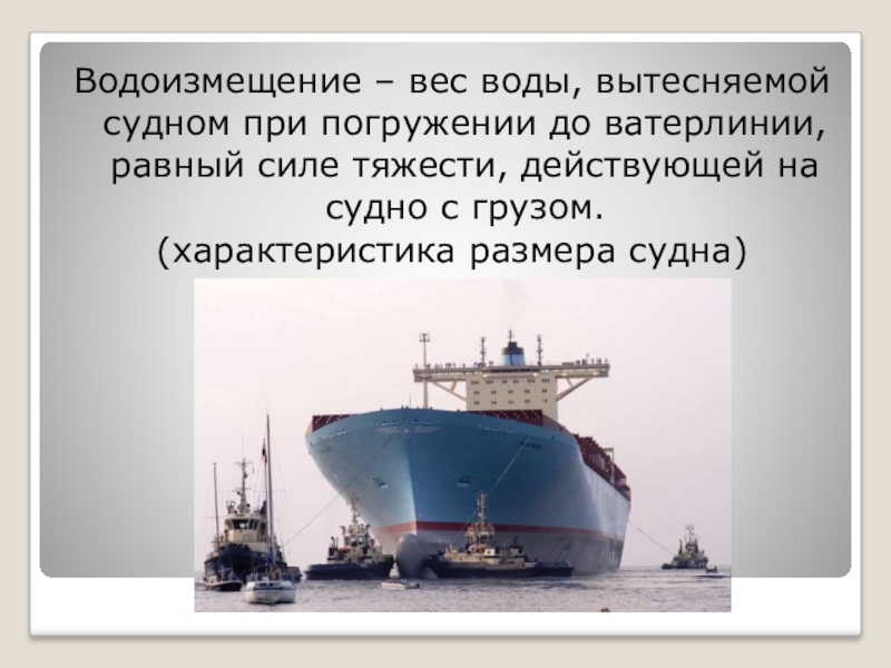 Глубина на которую судно погружается в воду. Вес воды вытесняемой судном при погружении до ватерлинии. Весовое водоизмещение судна. Ватерлиния судна. Плавание судов.