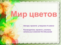 Мир цветов. Проектная деятельность.