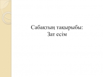 Зат есім 2 сынып презентация