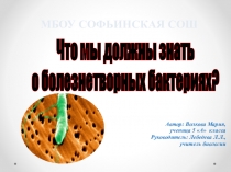 Презентация к проекту Что мы должны знать о болезнетворных бактериях?