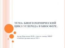 Презентация по химии на тему Биогеохимический круговорот углерода в атмосфере