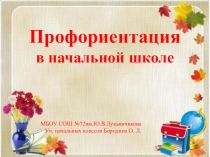 Проект Профориентация в начальной школе