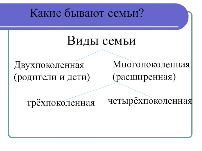 Виды семей по родственной структуре простые и схема