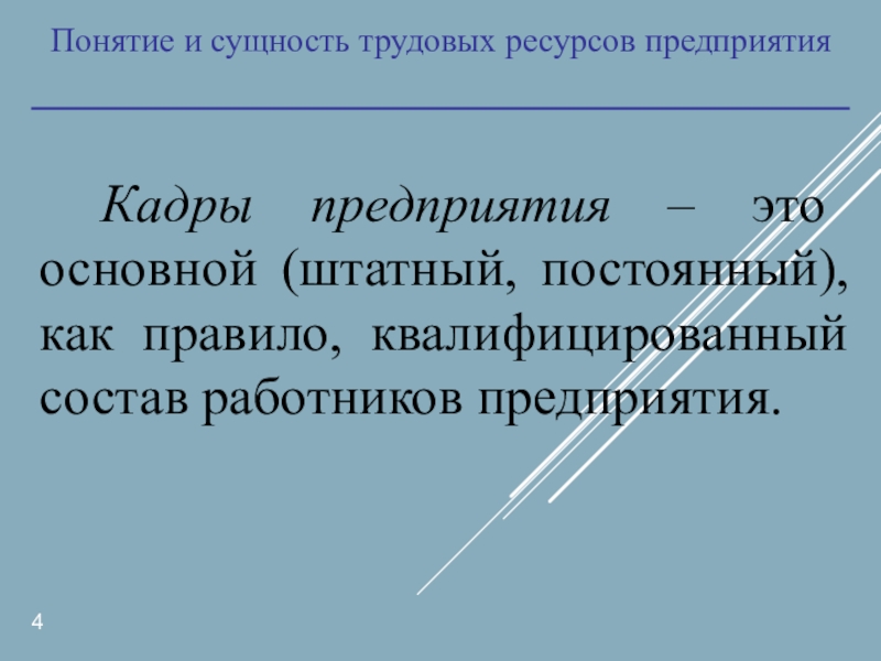 Кадры доклад. Понятие и сущность трудовых ресурсов организации. Штатный квалифицированный состав работников предприятия это. Работник понятие. Работник термин.