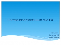 Презентация к уроку ОБЖ по теме: Состав Вооруженных Сил РФ