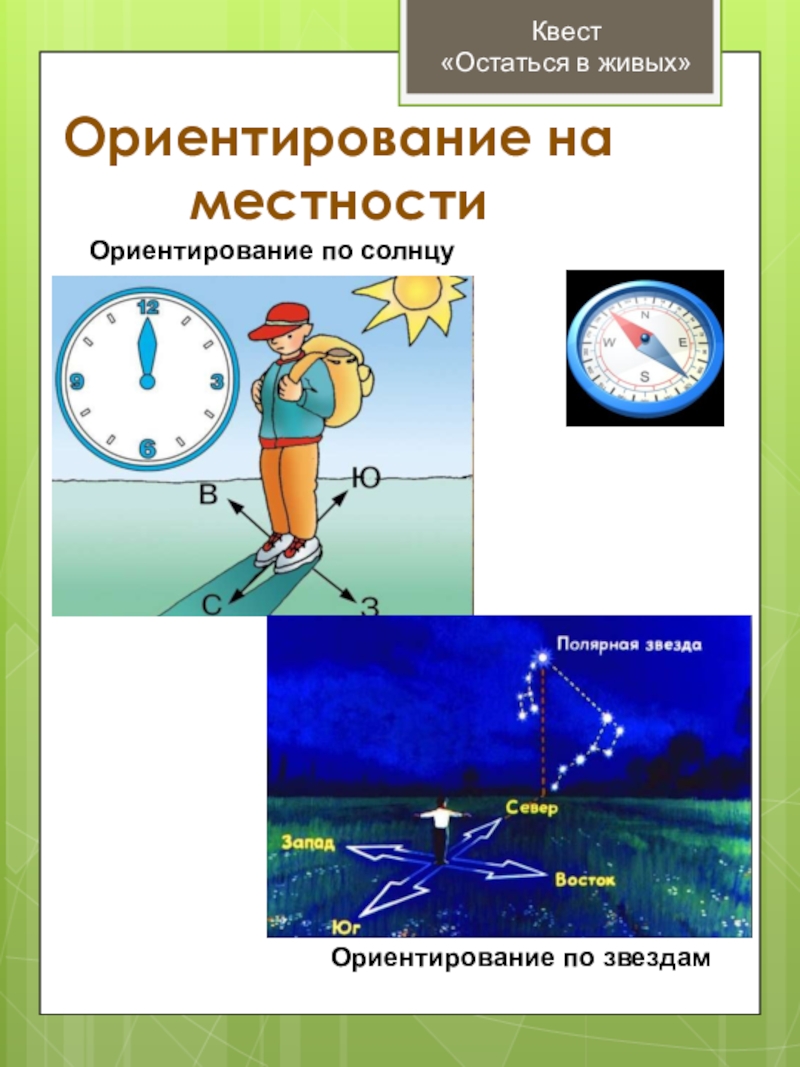 Презентация на тему правила ориентирования на местности