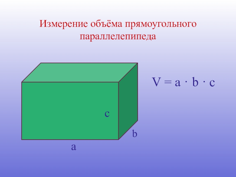 Параллелепипед презентация 5 класс. Объем прямоугольного параллелепипеда. Объемный прямоугольный параллелепипед. Прямоугольный параллелепипедобьем. Формула объема прямоугольного параллелепипеда.