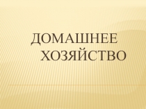 Презентация по обществознанию на тему Домашнее хозяйство (6 класс)