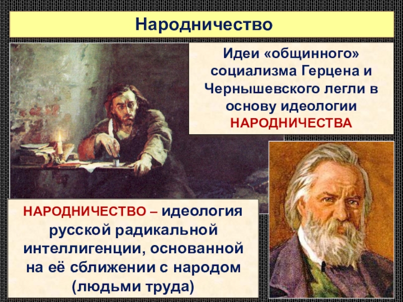 Анархическое народничество. Герцен народник. Идеи народничества. Идеи общинного социализма. Основные идеи народничества.