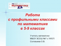 Работа в профильных классах по математике 5-9 классах