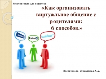 Презентация для педагогов как организовать виртуальное общение с родителями