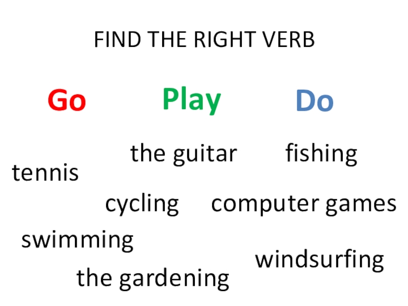 Verbs go do play