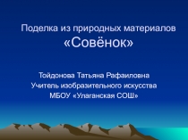 Презентация кружок изо подделка из природных материалов Совёнок