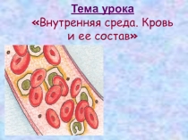 Презентация по биологии на тему Внутренняя среда организма. Кровь и её состав (8 класс)
