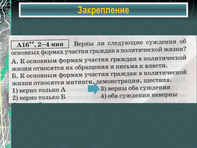 Сложный план на тему участие граждан в политике