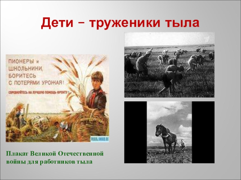 Презентация о тружениках тыла в годы великой отечественной войны