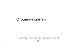 Презентация по биологии Строение клетки