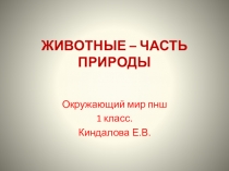 Презентация по окружающему миру на тему Животные-часть природы